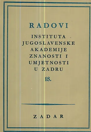 Radovi instituta JAZU u Zadru sv. 18/1971