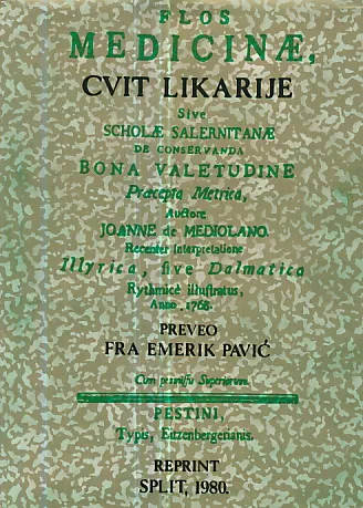 Flos medicinae - Cvit likarije, prva tiskana medicinska knjiga na hrvatskom jeziku