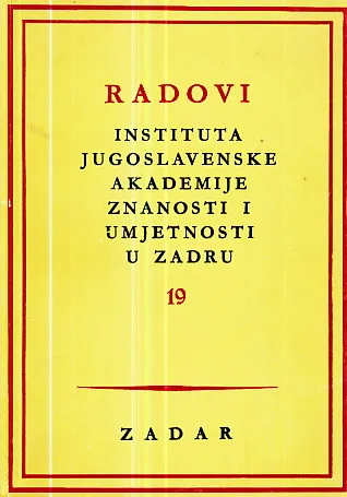 Radovi instituta JAZU u Zadru sv. 19/1972