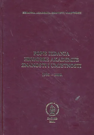 Popis izdanja Hrvatske akademije znanosti i umjetnosti 1986.-2000.