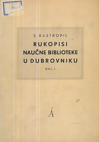 Rukopisi naučne biblioteke u Dubrovniku, knjiga 1
