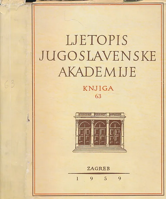 Ljetopis JAZU za godinu 1956, knjiga 63