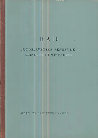 Rad JAZU, knjiga 339/1965 (odjel za društvene nauke)