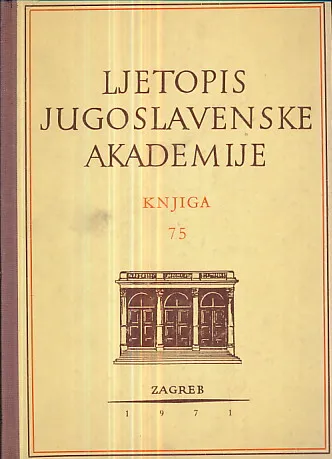 Ljetopis JAZU za god. 1971, knjiga 75