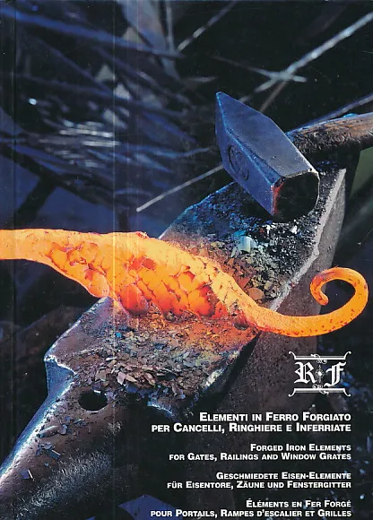 Forged iron elements for gates, railings and window grates