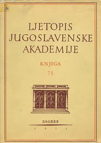 Ljetopis JAZU za god. 1971, knjiga 75