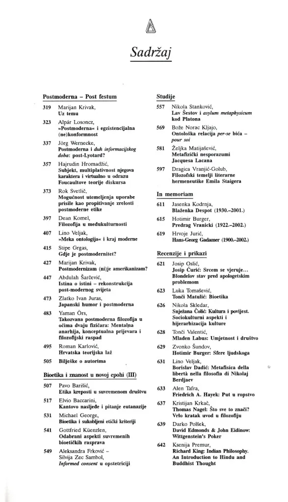 Filozofska istraživanja 85-86