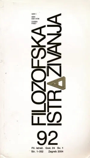Filozofska istraživanja 92/2004