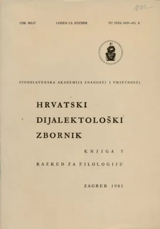 Hrvatski dijalektološki zbornik, knjiga 5.