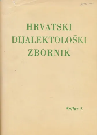 Hrvatski dijalektološki zbornik, knjiga 3.