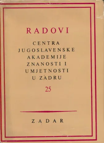 Radovi centra JAZU u Zadru 25/1978