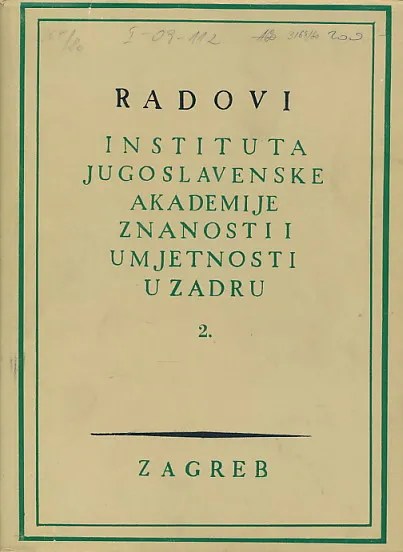 Radovi instituta JAZU u Zadru sv. 2/1955