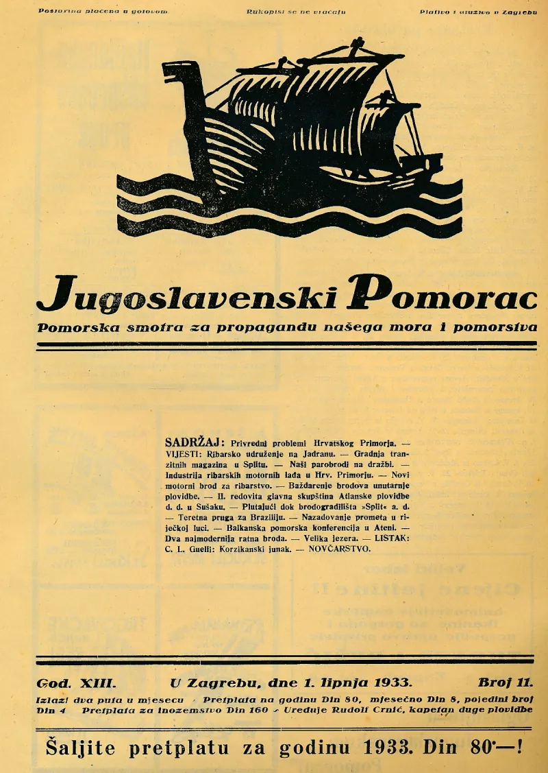 Jugoslavenski pomorac 11/1933