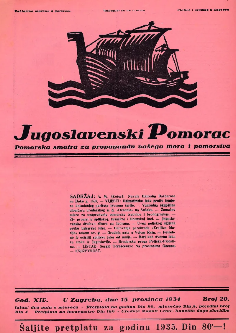 Jugoslavenski pomorac 20/1934