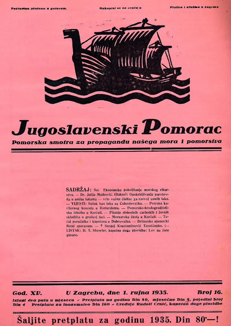 Jugoslavenski pomorac 16/1935