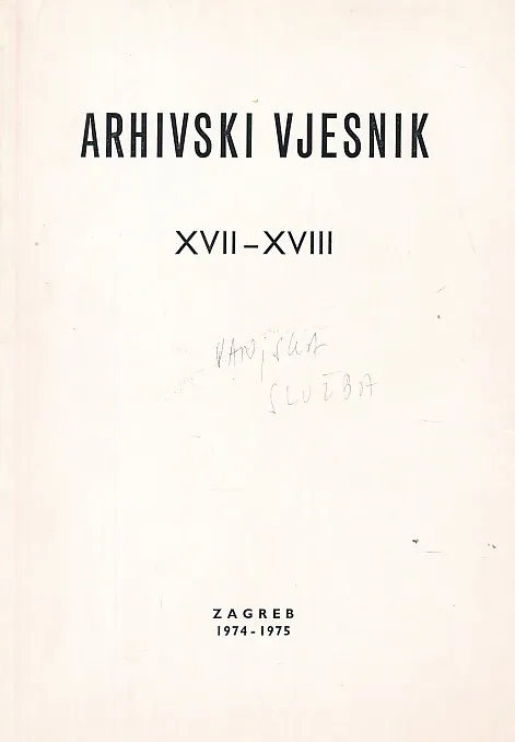 Arhivski vjesnik XVII - XVIII 1974 - 1975.