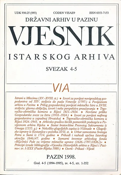 Vjesnik istarskog arhiva sv. 4-5