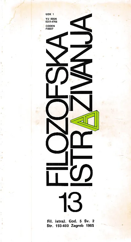 Filozofska istraživanja 13/1985
