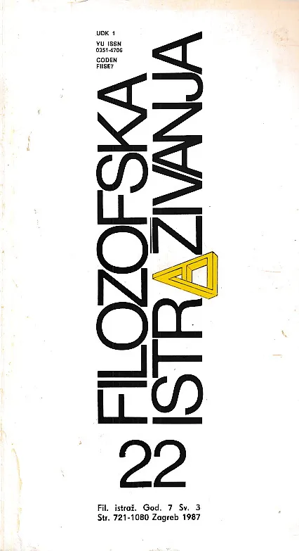 Filozofska istraživanja 22/1987
