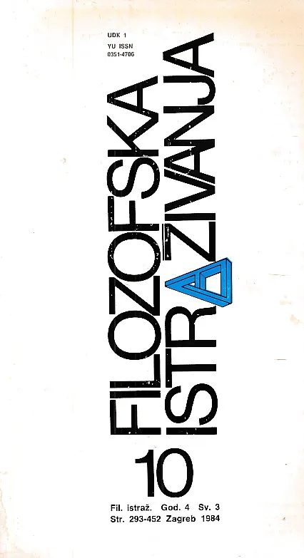 Filozofska istraživanja 10/1984
