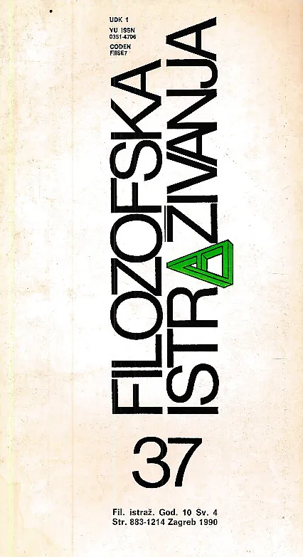 Filozofska istraživanja 37/1990