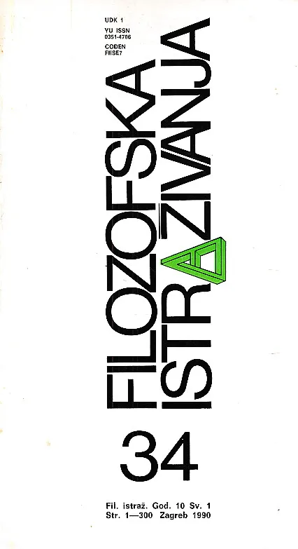 Filozofska istraživanja 34/1990