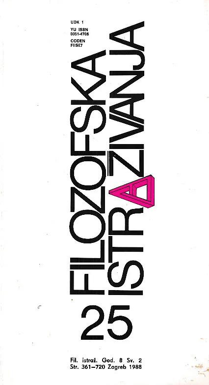 Filozofska istraživanja 25/1988