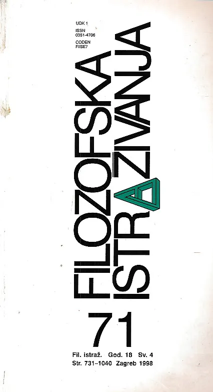 Filozofska istraživanja 71/1998
