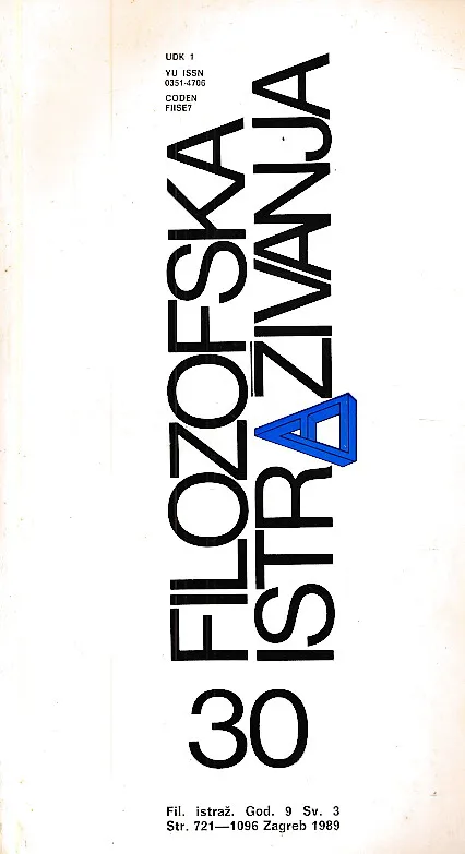 Filozofska istraživanja 30/1989