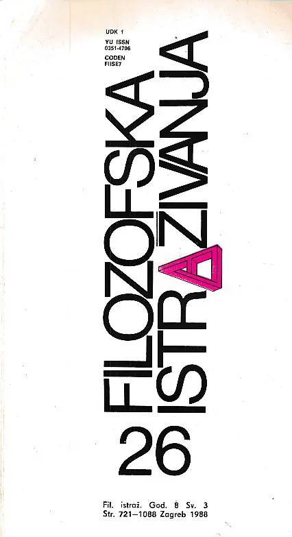 Filozofska istraživanja 26/1988