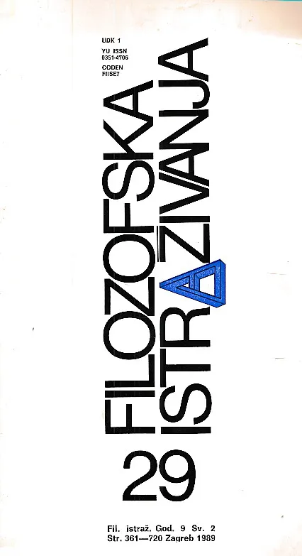 Filozofska istraživanja 29/1989
