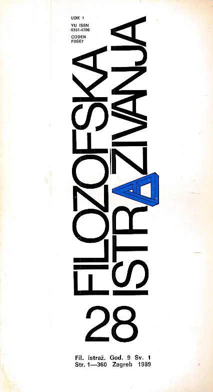 Filozofska istraživanja 28/1989