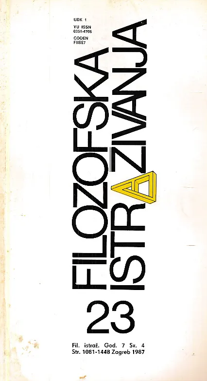Filozofska istraživanja 23/1987