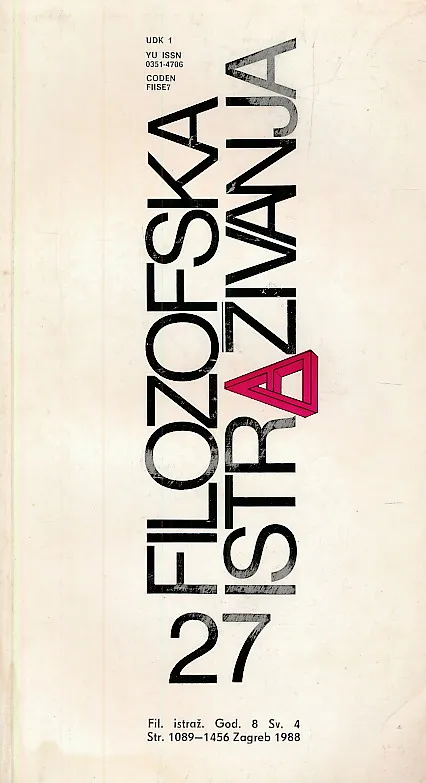Filozofska istraživanja 27/1988