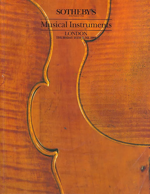 Sotheby's Musical Instruments London June 1989.