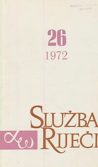 Služba riječi 26/1972