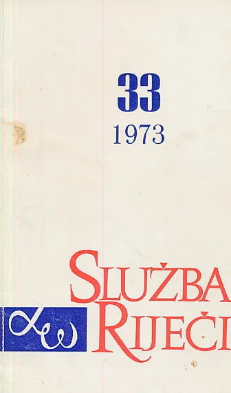 Služba riječi 33/1973
