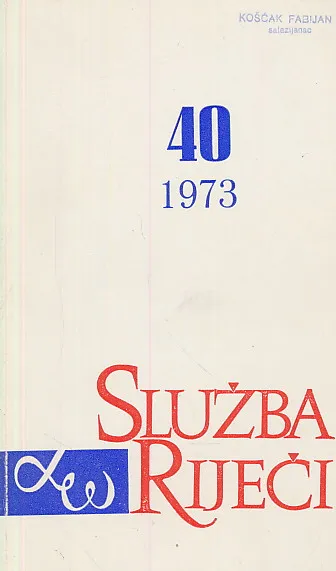 Služba riječi 40/1973