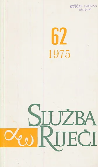 Služba riječi 62/1975