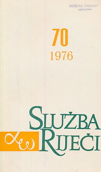 Služba riječi 70/1976