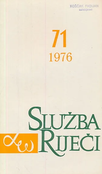 Služba riječi 71/1976