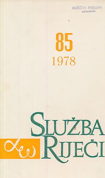 Služba riječi 85/1978