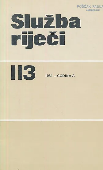 Služba riječi 113/1981