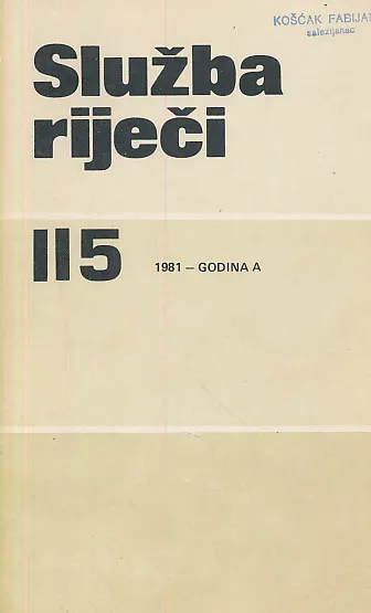 Služba riječi 115/1981