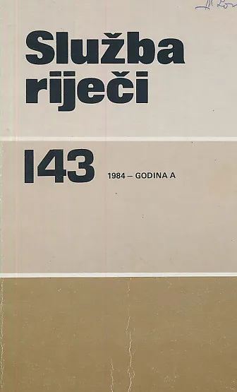 Služba riječi 143/1984