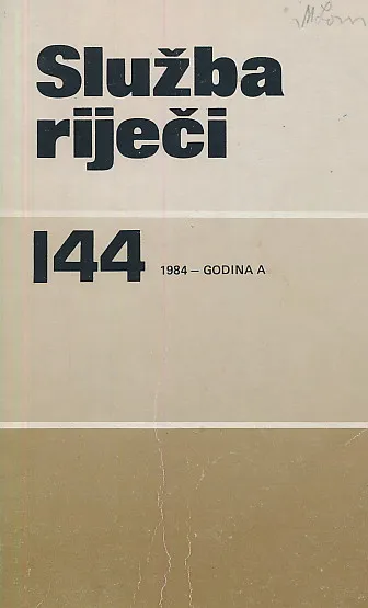 Služba riječi 144/1984