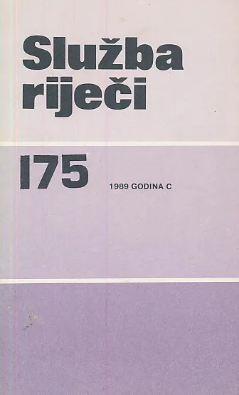 Služba riječi 175/1989