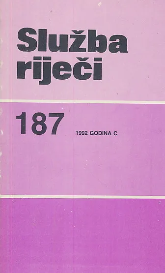 Služba riječi 187/1992