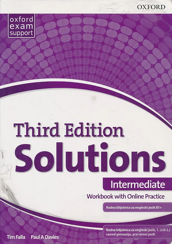 Solutions Third Edition Intermediate Workbook radna bilježnica engleskog jezika B1+