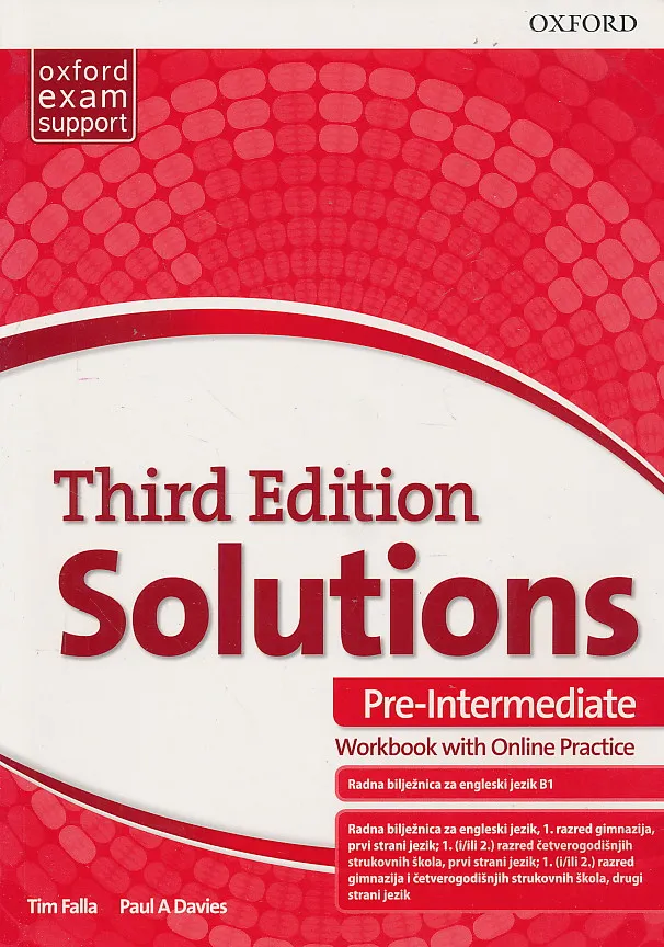 Solutions Third Edition Pre-Intermediate Workbook radna bilježnica engleskog jezika B1